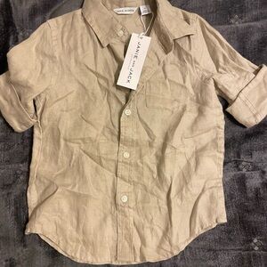 Janie and Jack Boy Beige Button Down Shirt